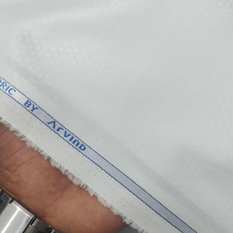Shirt Fabric Arvind Cotton Blended Dobby Colour White