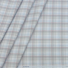 Shirt Fabric Arvind Cotton Blended Check Colour Light Blue N Light Grey