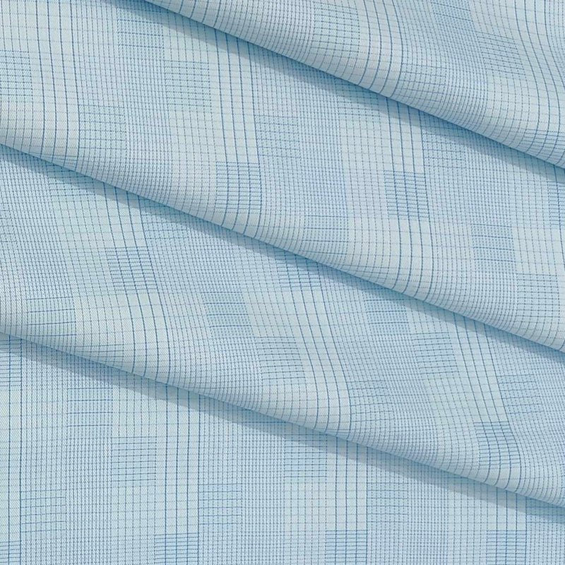 Shirt Fabric Arvind Cotton Blended Mix Check Colour Sky Blue