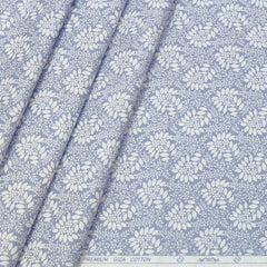 Shirt Fabric ManTire 60s Giza Cotton Printed Colour Light purple Blue