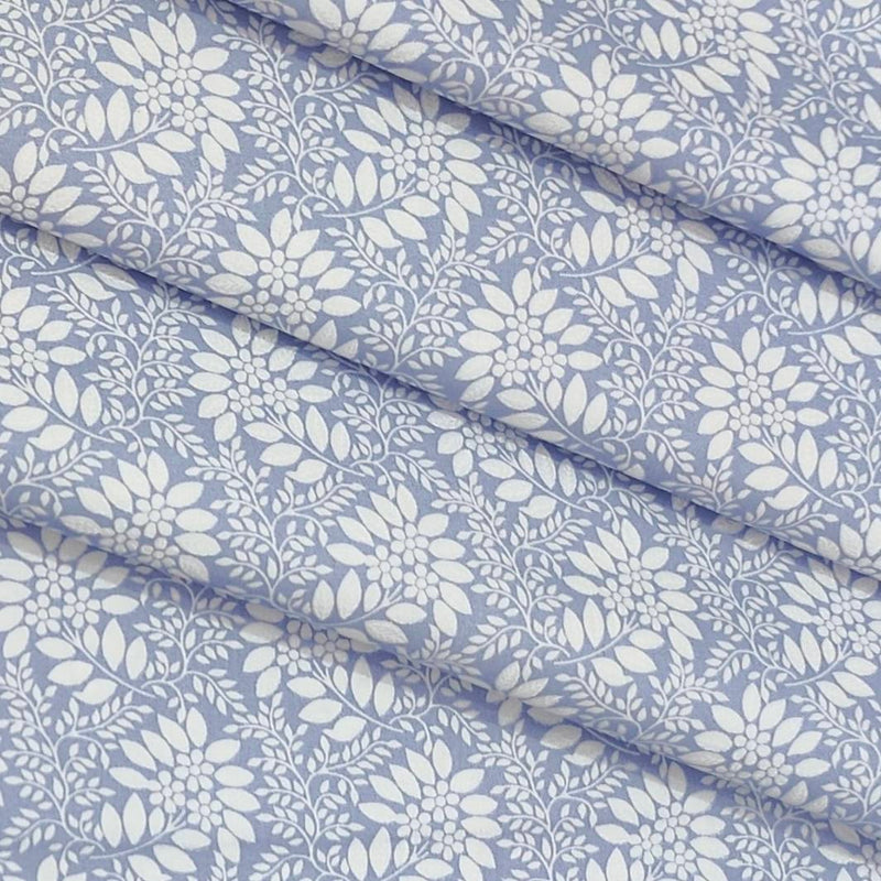 Shirt Fabric ManTire 60s Giza Cotton Printed Colour Light purple Blue