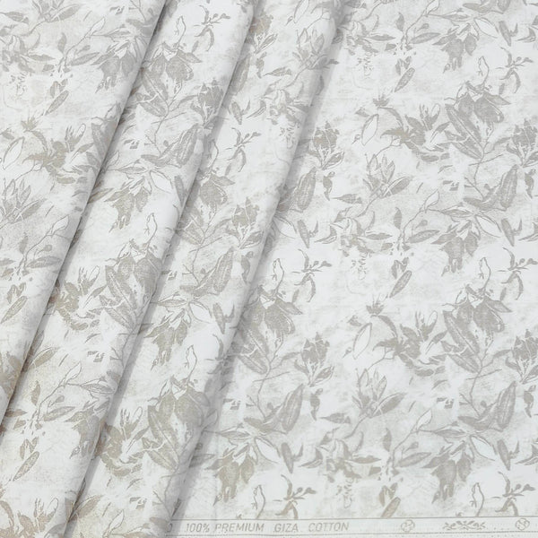 Shirt Fabric ManTire 60s Giza Cotton Printed Colour Light Brown N Off White