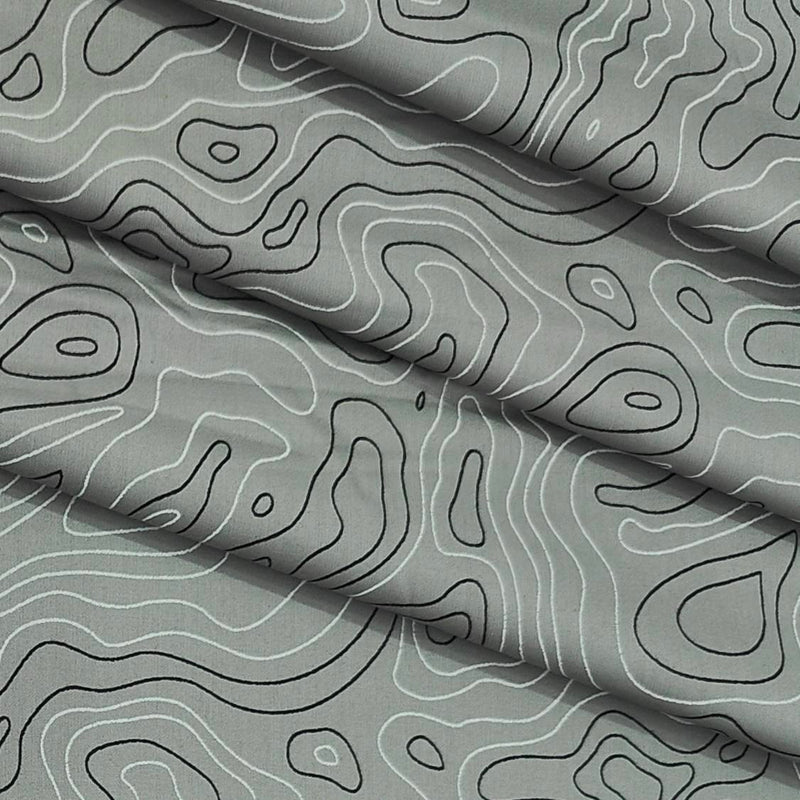 Shirt Fabric ManTire 60s Giza Cotton Printed Colour Greenish Grey