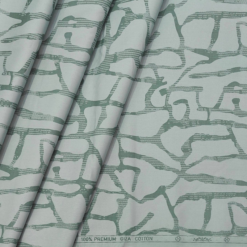 Shirt Fabric ManTire 60s Giza Cotton Printed Colour Laurel Green