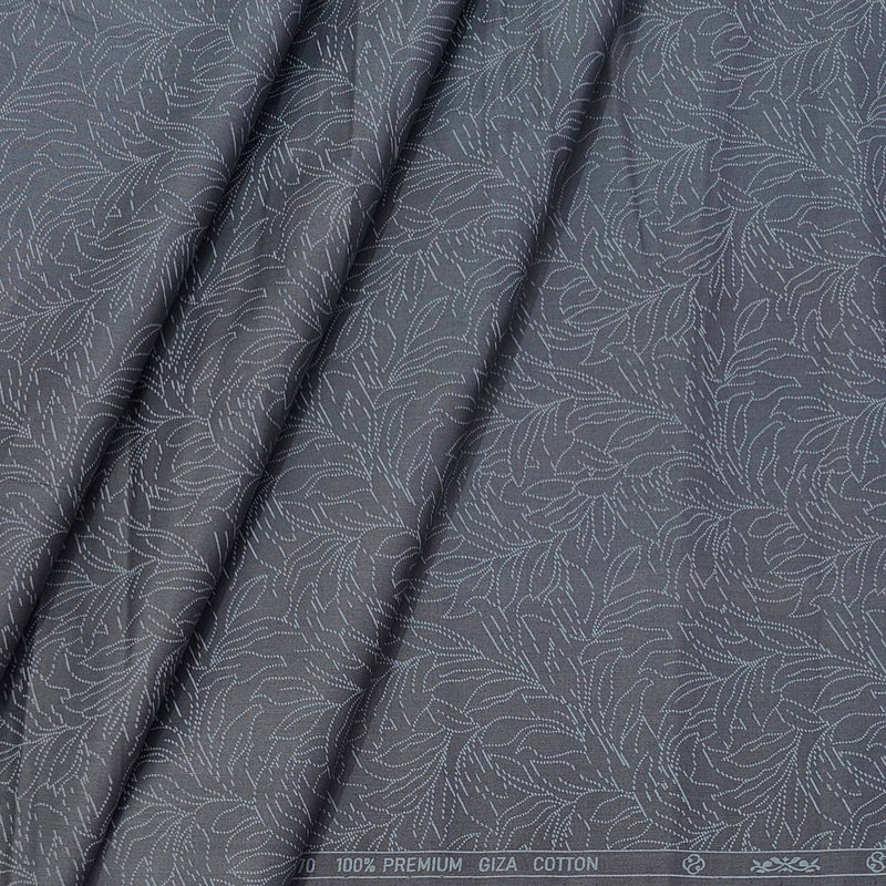 Shirt Fabric ManTire 60s Giza Cotton Printed Colour Bluish Grey