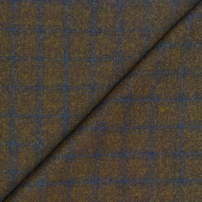 Tweed Blazer Faric OCM Wool Blended Broad Check Colour Dark Brown