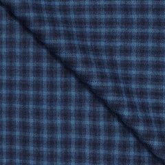 Tweed Blazer Faric OCM Wool Blended Check Colour Pigeon Blue