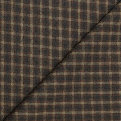 Tweed Blazer Faric OCM Wool Blended Check Colour Medium Brown