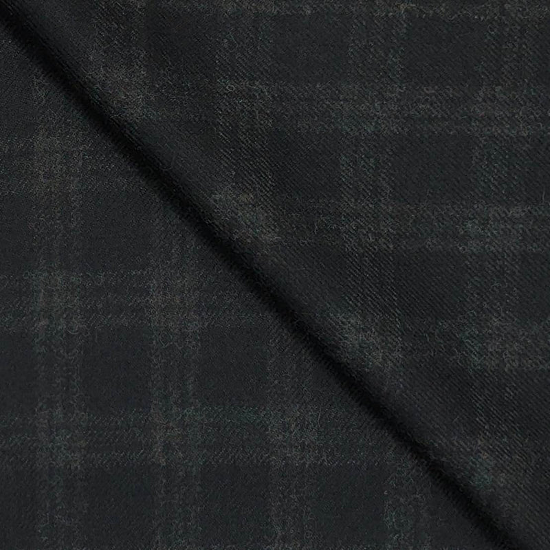 Tweed Blazer Fabric OCM Wool Blended Broad Check Colour Light Green N Black