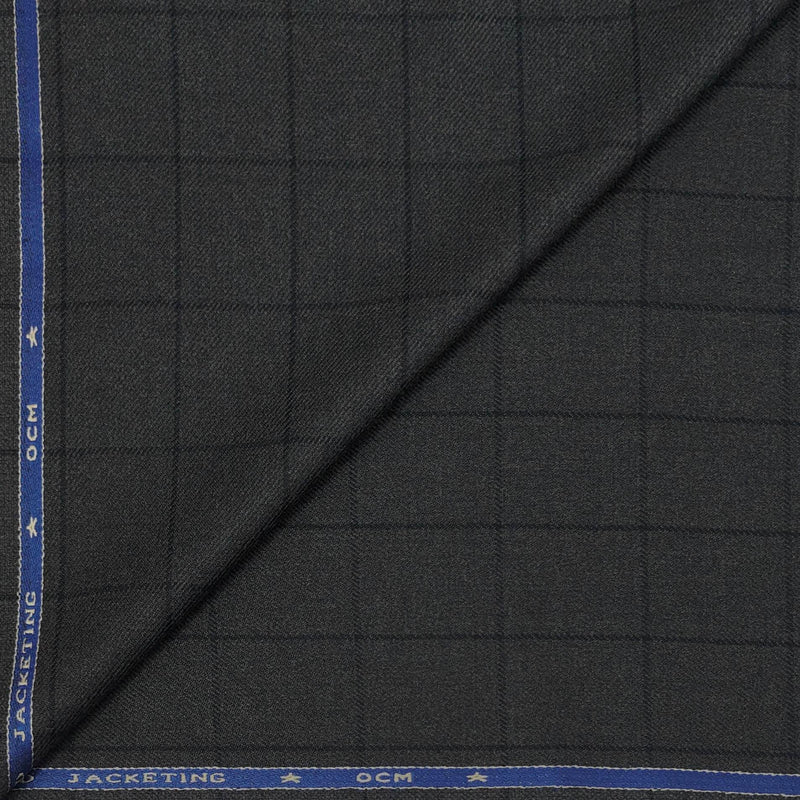 Tweed Blazer Fabric OCM Wool Blended Broad Check Colour Espresso Brown
