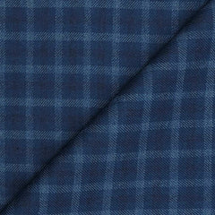 Tweed Blazer Fabric OCM Wool Blended Broad Check Colour Yale Blue