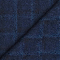 Tweed Blazer Fabric OCM Wool Blended Broad Check Colour Blue