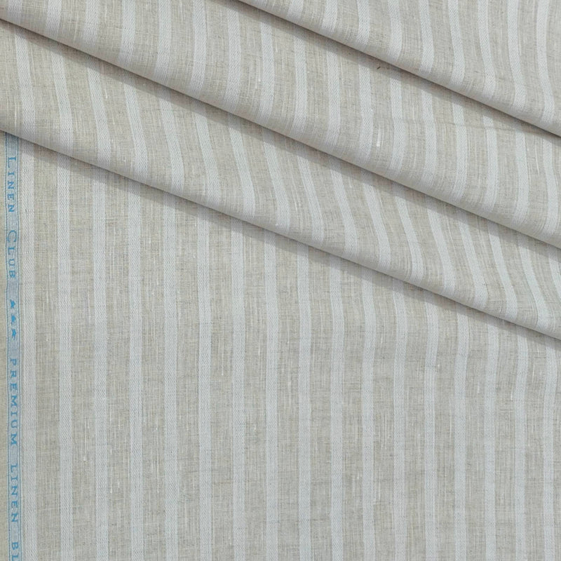 Shirt Fabric Linen Club Linen Blended Patta Lining Colour Light Brown