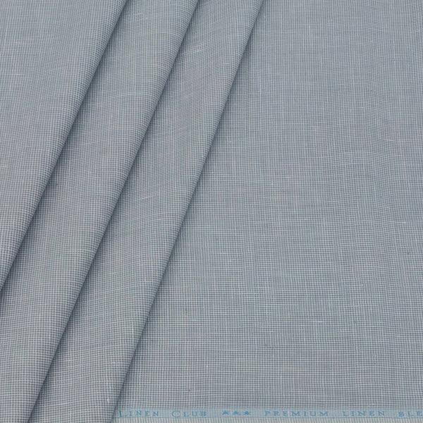 Shirt Fabric Linen Club Linen Blended Pin Check Colour Grey