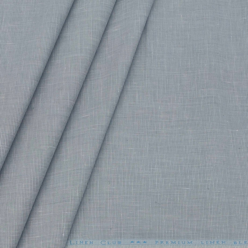Shirt Fabric Linen Club Linen Blended Pin Check Colour Grey