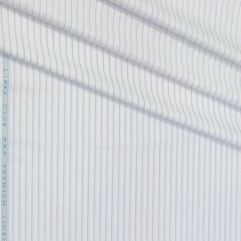 Shirt Fabric Linen Club Linen Blended Lining Colour Light Blue N White