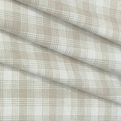 Shirt Fabric Linen Club Linen Blended Check Colour Light Brown N Off White