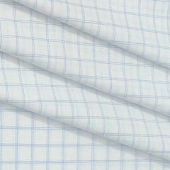 Shirt Fabric Linen Club Linen Blended Check Colour Blue N  White