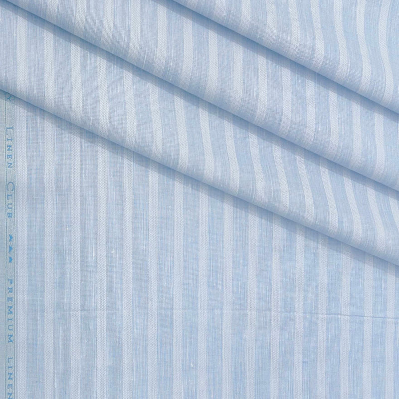 Shirt Fabric Linen Club Linen Blended Patta Lining Colour Blue N Silver
