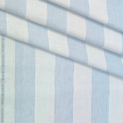 Shirt Fabric Linen Club Linen Blended Patta Lining Colour Light Blue N White