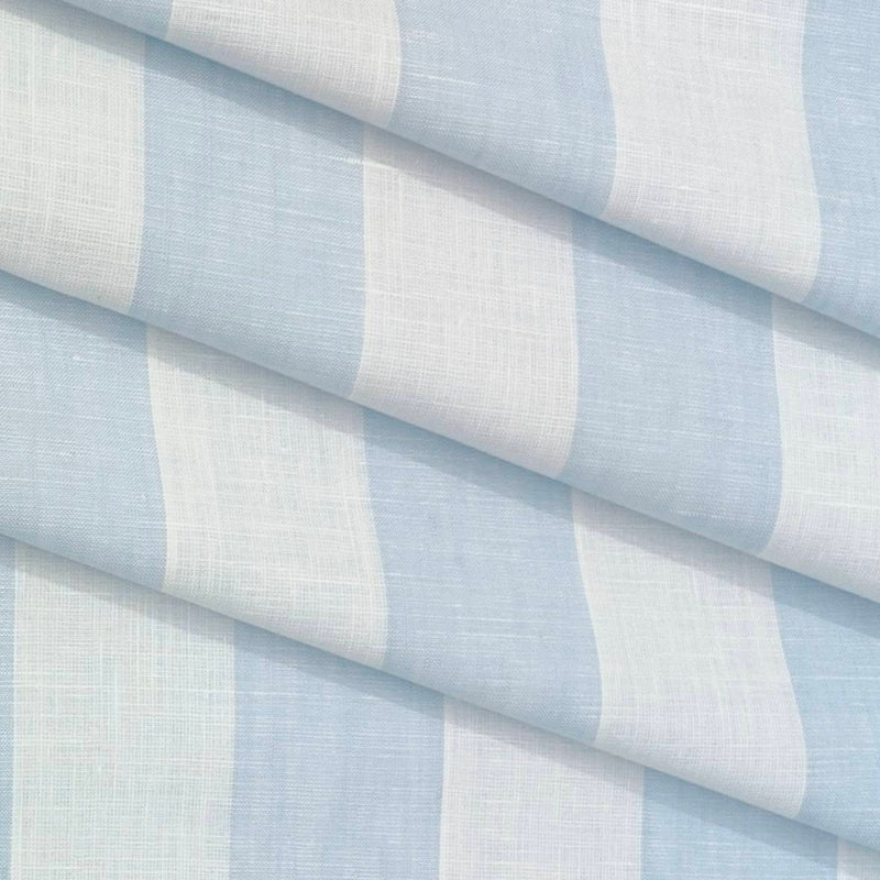 Shirt Fabric Linen Club Linen Blended Patta Lining Colour Light Blue N White