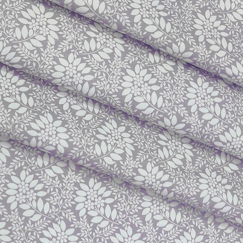 Shirt Fabric ManTire 60s Giza Cotton Printed Colour Thistle Lavender