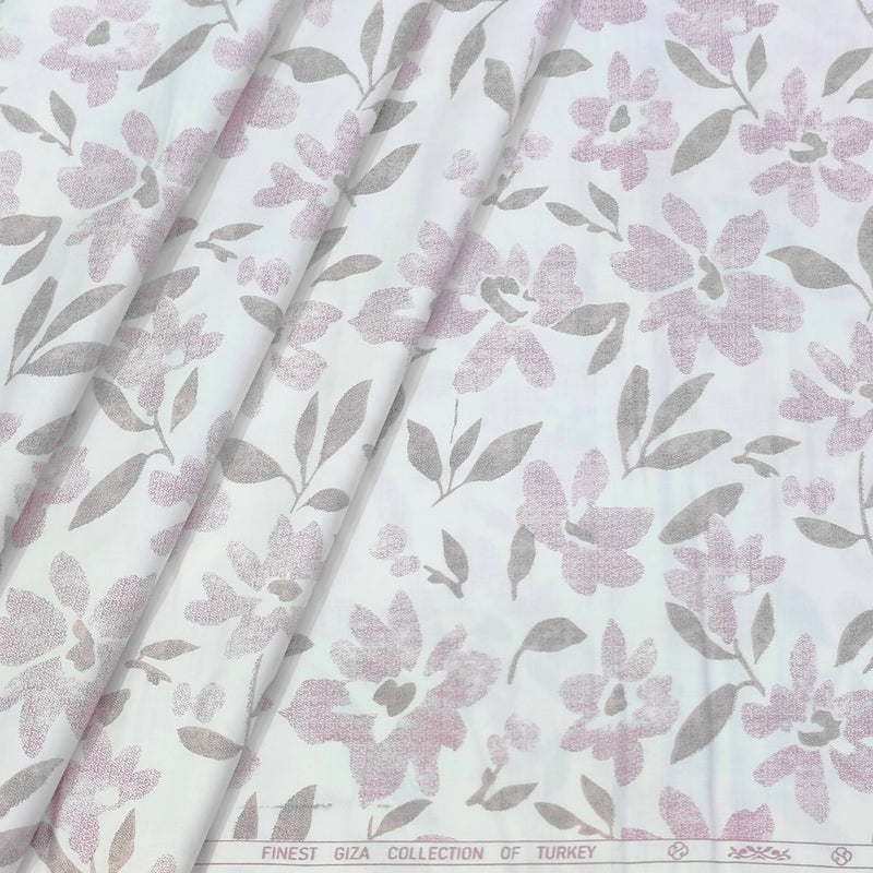 Shirt Fabric ManTire 60s Giza Cotton Printed Colour Soft Lavender