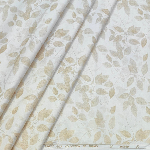 Shirt Fabric ManTire 60s Giza Cotton Printed Colour Ivory Beige
