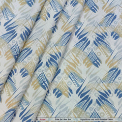 Shirt Fabric Arvind Giza Cotton Digital Print Colour Blue N White