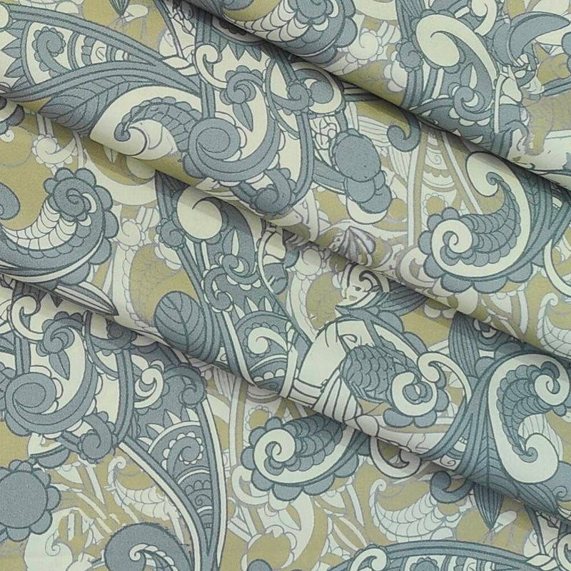 Shirt Fabric Arvind Giza Cotton Digital Print Colour Grey N Cream