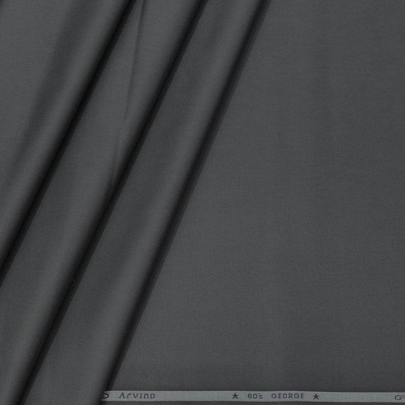 Shirt Fabric Arvind 60s Giza Cotton Plain Colour Davy's Grey