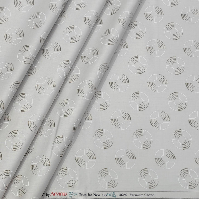 Shirt Fabric Arvind Giza Cotton Printed Colour Platinum Silver