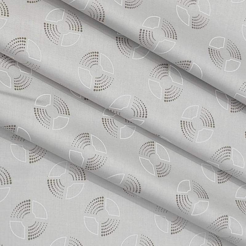Shirt Fabric Arvind Giza Cotton Printed Colour Platinum Silver