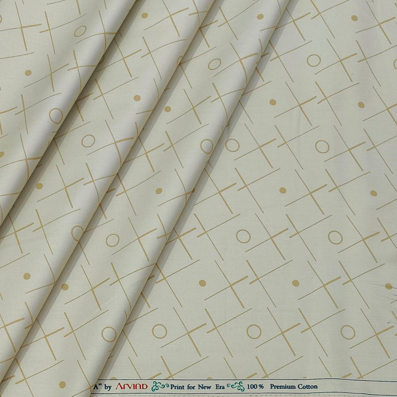Shirt Fabric Arvind Giza Cotton Printed Colour Brownish Cream