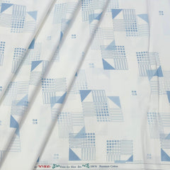 Shirt Fabric Arvind Giza Cotton Printed Colour Blue N White