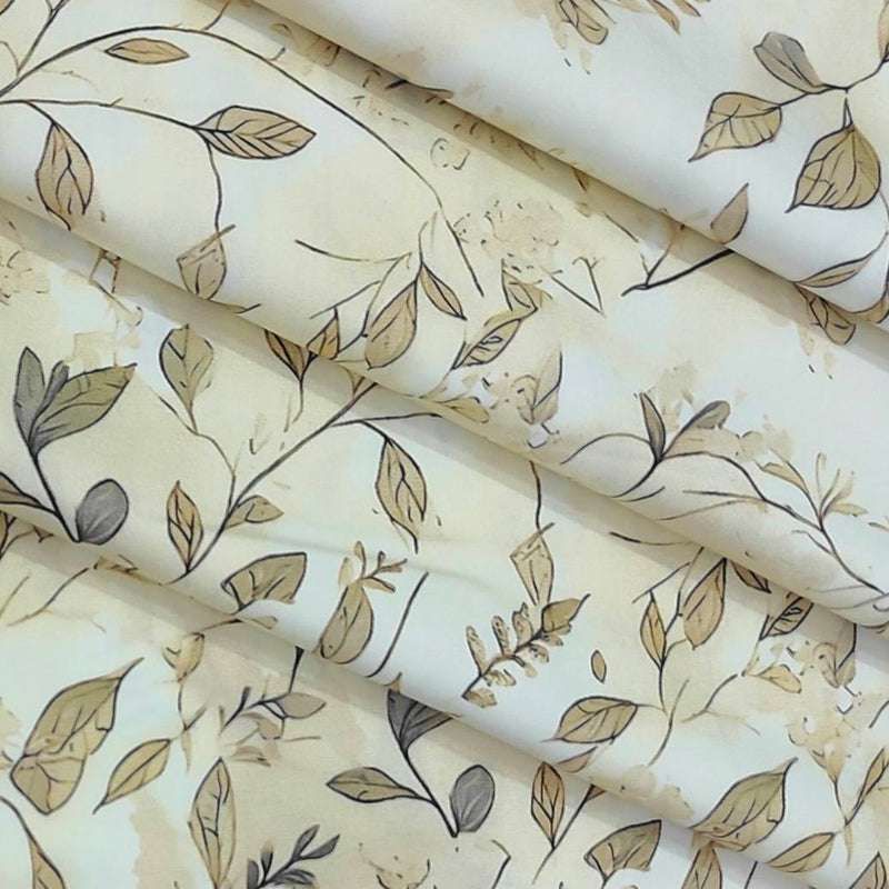 Shirt Fabric Arvind Giza Cotton Digital Print Colour Light Beige