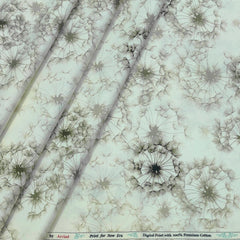 Shirt Fabric Arvind Giza Cotton Printed Colour Light Greenish Grey