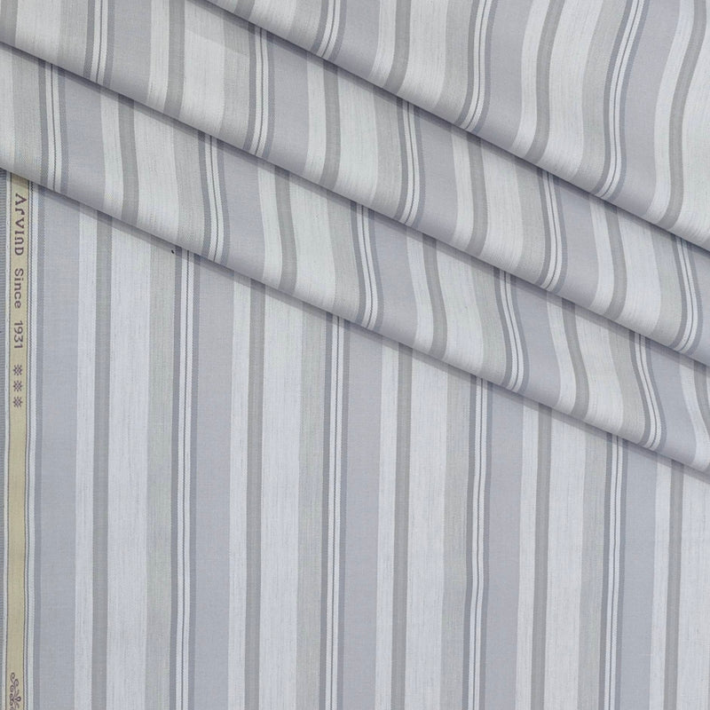 Shirt Fabric Arvind Giza Cotton Patta Lining Colour Grey N Lava Grey