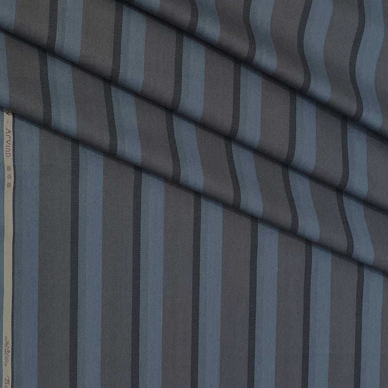 Shirt Fabric Arvind Giza Cotton Patta Lining Colour Nickle Grey N Black