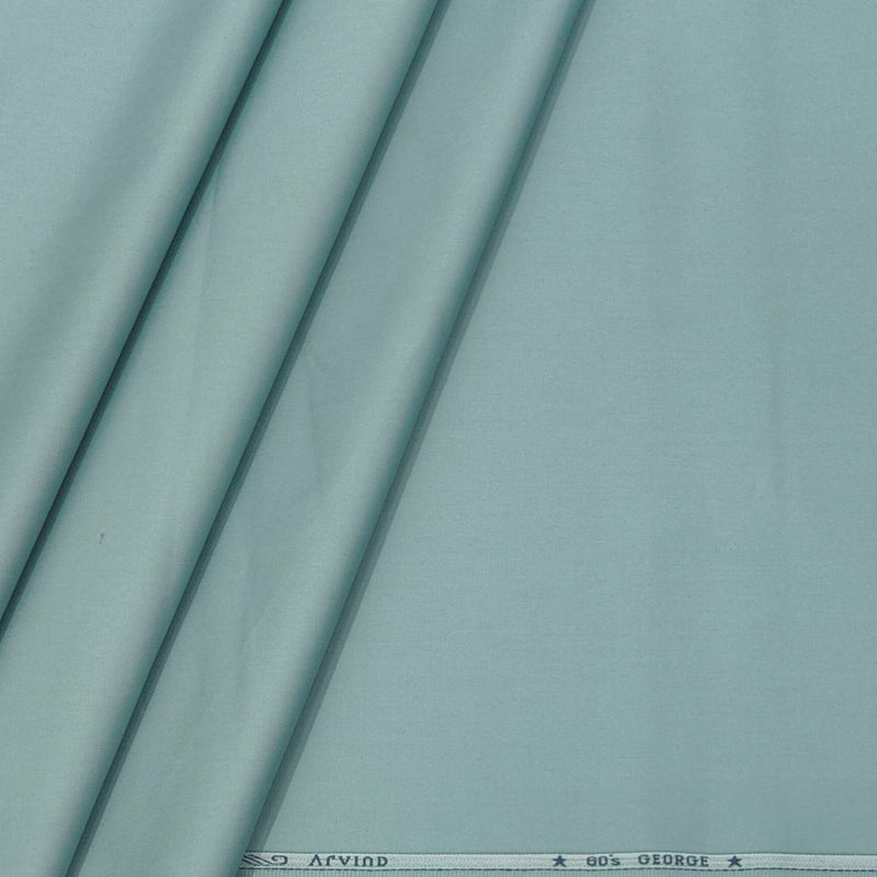 Shirt Fabric Arvind 60s Giza Cotton Plain Colour Pistachio Green