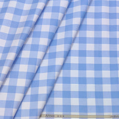 Shirt Fabric Arvind Giza Cotton Check Colour Blue N White