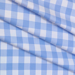 Shirt Fabric Arvind Giza Cotton Check Colour Blue N White