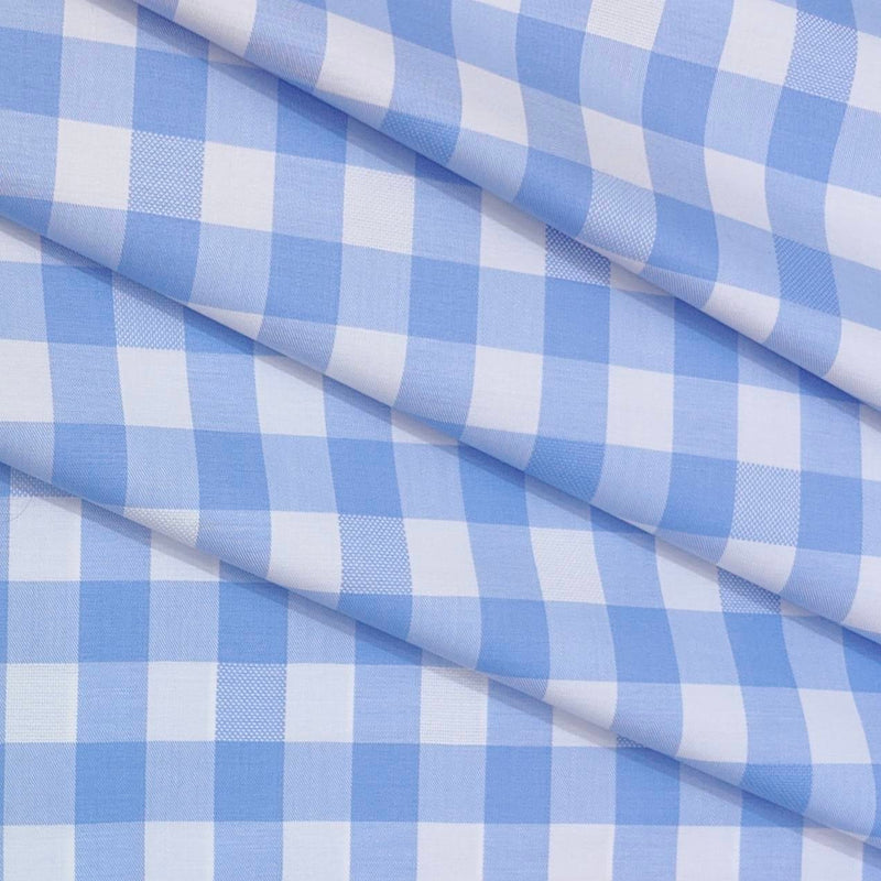Shirt Fabric Arvind Giza Cotton Check Colour Blue N White