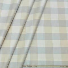 Shirt Fabric Arvind Giza Cotton Broad Check Colour Light Brown N Beige