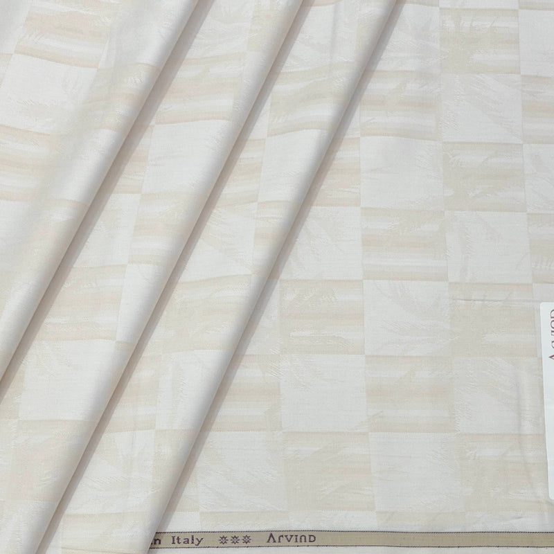 Shirt Fabric Arvind Giza Cotton Broad Check Colour Ash Brown