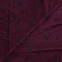 Achkan Fabric ManTire Velvet Fabric With Embroidery Work Colour Reddish Maroon
