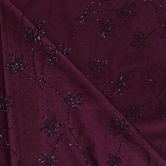 Achkan Fabric ManTire Velvet Fabric With Embroidery Work Colour Reddish Maroon