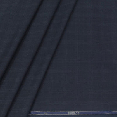 Trouser Fabric Donear Poly Viscose Broad Check Colour Dark Blue