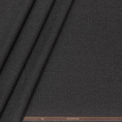 Trouser Fabric Donear Poly Viscose Broad Check Colour Carob Brown