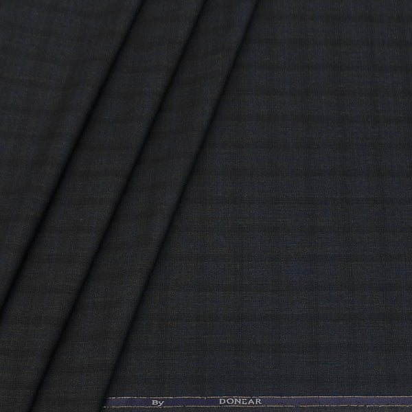Trouser Fabric Donear Poly Viscose Broad Check Colour Slate Grey